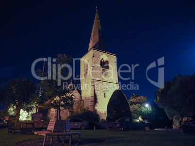 St Mary Magdalene church in Tanworth in Arden at night