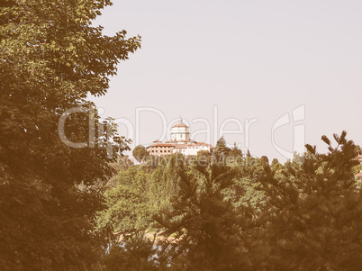 Retro looking Monte Cappuccini church in Turin