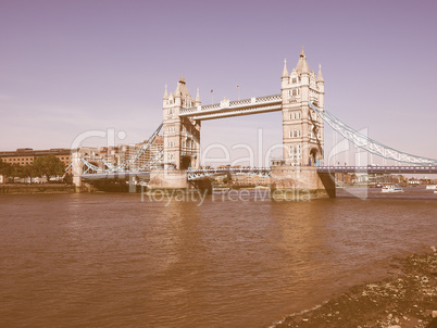 Retro looking Tower Bridge in London