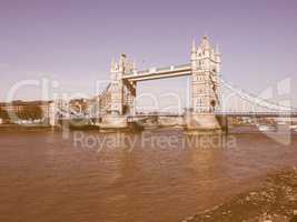 Retro looking Tower Bridge in London