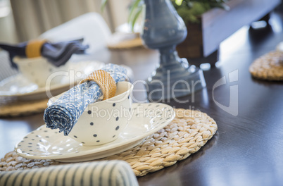 Abstract of Dining Table with Place Settings