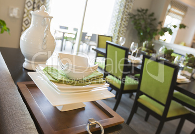 Dining Area of Home with Apple Green Accents