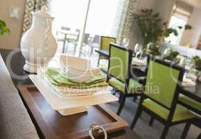 Dining Area of Home with Apple Green Accents