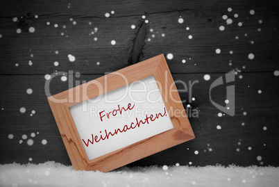 Frame, Frohe Weihnachten Means Merry Christmas, Snow, Snowflakes