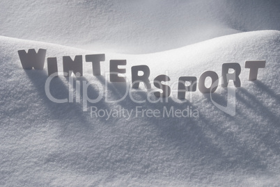 White Word Wintersport On Snow