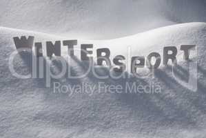 White Word Wintersport On Snow