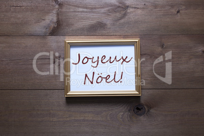 Golden Picture Frame With Joyeux Noel Merry Christmas