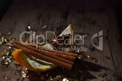 Christmas Food Decoration, Cinnamon, Orange, Anise, Glitter