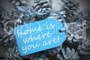 Light Blue Label On Fir Cones Quote Home Where Are