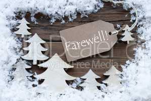 Label Christmas Trees And Snow Farewell