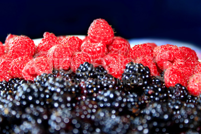 raspberry and blackberries