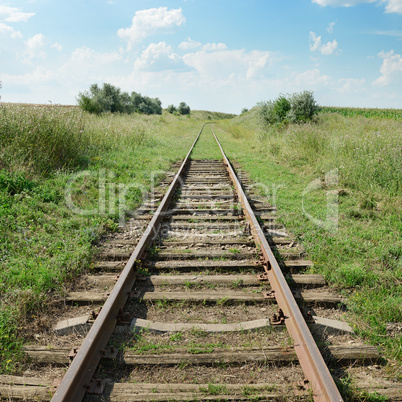 disused railway track on the field