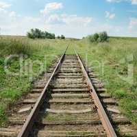 disused railway track on the field