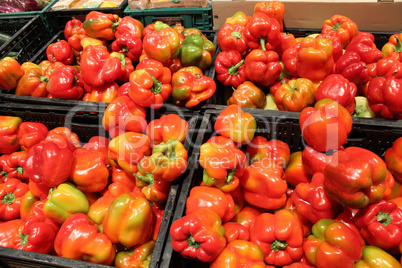 red pepper in supermarket