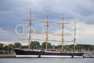 Viermastbark Passat im Hafen von Travemünde, Schleswig-Holstein