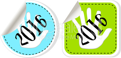 new year 2016 icon set. new years symbol original modern design for web and mobile app on white background