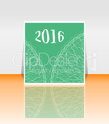 polygon numbers of New Year 2016 over elegant festive colorful background, for greeting, invitation card, or cover