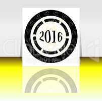 Happy new year 2016 symbol with calligraphic design on abstract background.