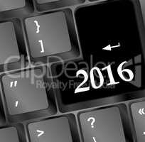 Keyboard on year 2016 image with hi-res rendered artwork that could be used for any graphic design.