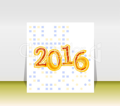 Origami 2016 mandala on polka dots background