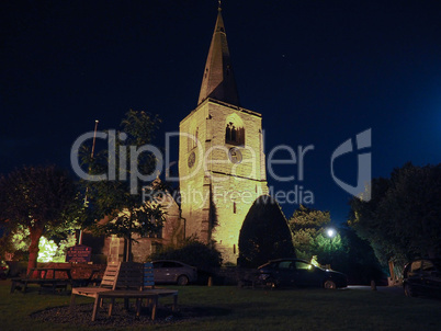 St Mary Magdalene church in Tanworth in Arden at night