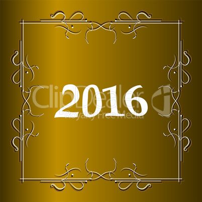 Elegant New Years card with hand lettering, Happy New Year 2016