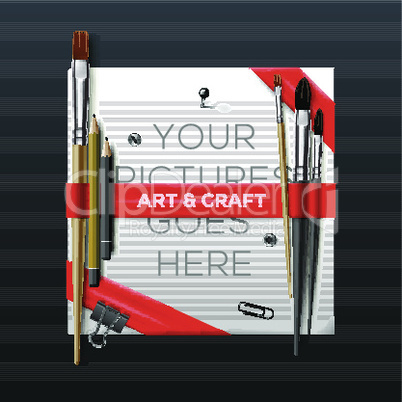 Art and crafts template, vector illustration.