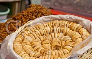 Organic Dried Figs and Raisons At A Turkish Street Market