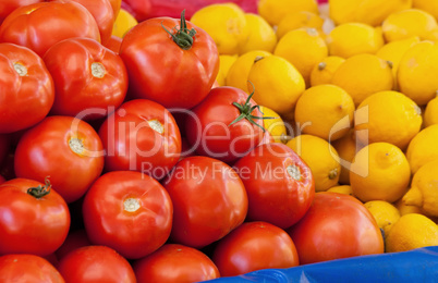 Fresh Organic Tomato and Lemons