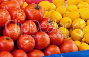 Fresh Organic Tomato and Lemons