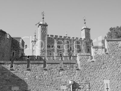 Black and white Tower of London