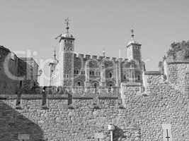 Black and white Tower of London