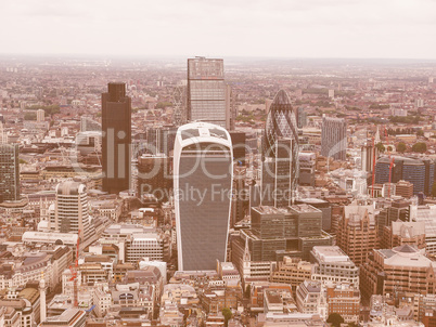 Retro looking Aerial view of London