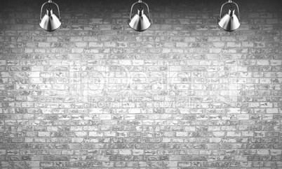 Brick wall with lamps background