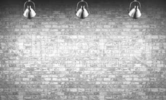 Brick wall with lamps background