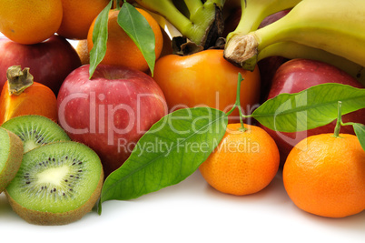 set fruit on white background