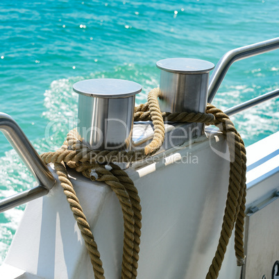 bollard with coiled rope