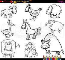 farm animals set coloring book