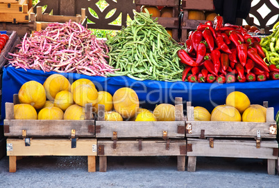 Fresh Organic Fruits and Vegetables At A Street Market