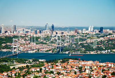 A View From Camlica Hill Towards Istanbul And The Bosphorus Brid