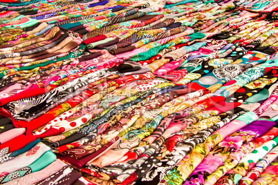 Rows Of Colorful Scarfs