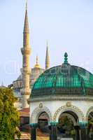 Blue Mosque And The German Fountain, Istanbul, Turkey