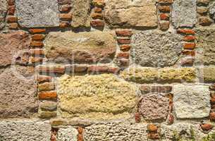 Traditional Stone and Brick Wall Background Texture