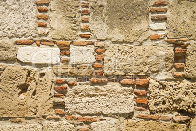 Traditional Stone and Brick Wall Background Texture