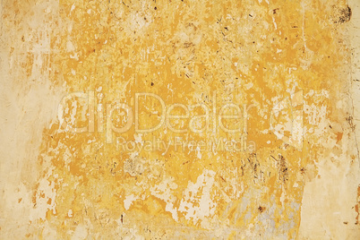 Old Wall With Weathered Yellow Paint Background Texture