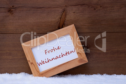 Picture Frame With Text Frohe Weihnachten Means Merry Christmas
