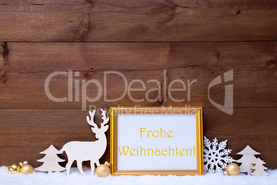 Card, Snow, Frohe Weihnachten Mean Merry Christmas