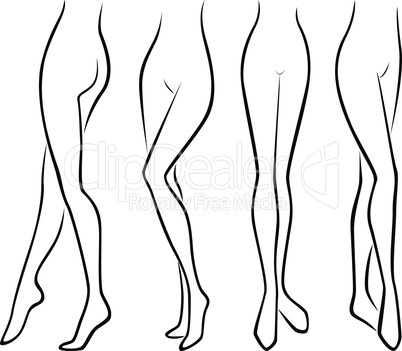 Set of lower parts of slim female body