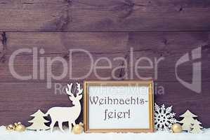 Vintage Card, Snow, Weihnachtsfeier Mean Christmas Party