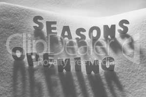 White Word Seasons Opening On Snow